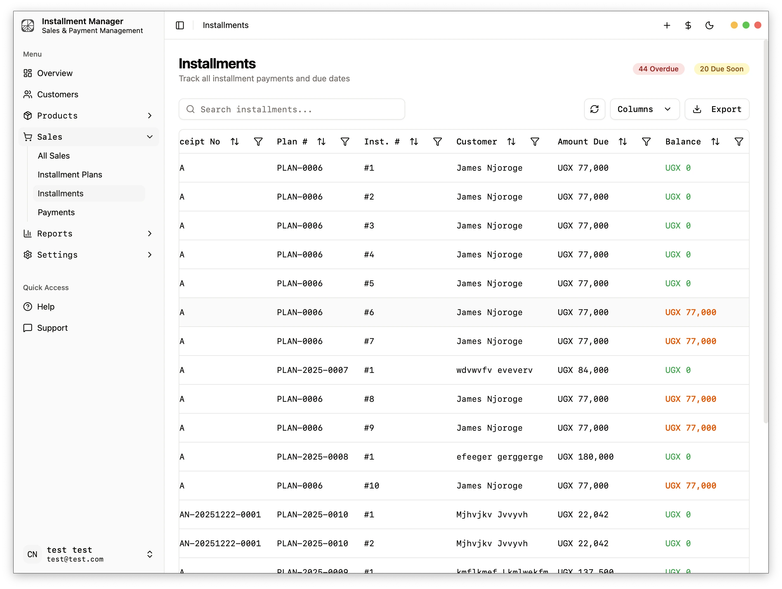 Installment Management
